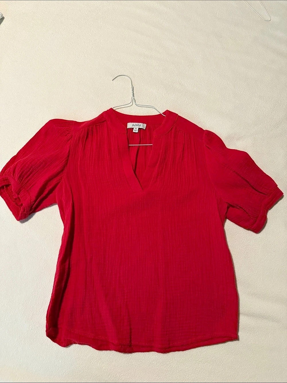 Avara Tammy Top Blouse in Red Size XS